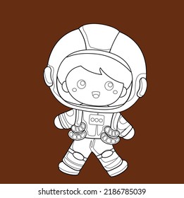 Astronaut in Outer Space Theme Digital Stamp