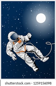 Astronaut in outer space Vector Illustration 