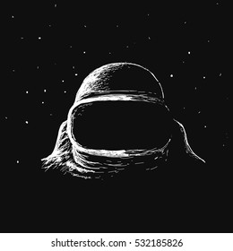astronaut in outer space.Travel in cosmos.Vector illustration