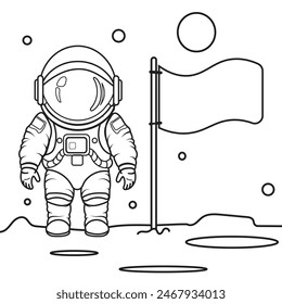 astronaut outline design with interesting and cool illustrations