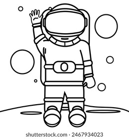 astronaut outline design with interesting and cool illustrations