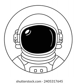 Astronaut outline. Astronaut in doodle style isolated on white background. Hand drawn vector art.