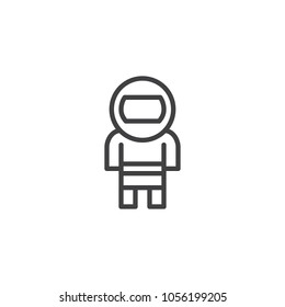Astronaut outline icon. linear style sign for mobile concept and web design. Ð¡osmonaut in a space suit simple line vector icon. Symbol, logo illustration. Pixel perfect vector graphics