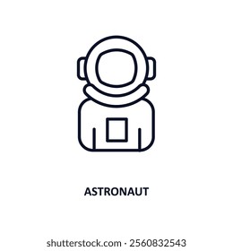 astronaut outline icon.  Thin line icon from education collection. Editable vector isolated on white background