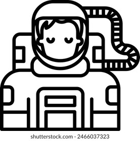 Astronaut outline icon vector illustration