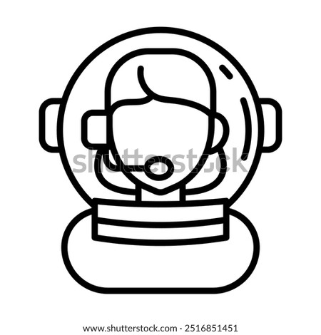 Astronaut Outline Icon, Vector illustration