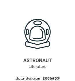 Astronaut outline vector icon. Thin line black astronaut icon, flat vector simple element illustration from editable literature concept isolated on white background