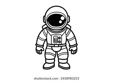 astronaut outline vector illustration, this is a editable file.