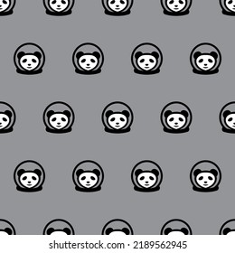patrón de ilustración astronauta panda, fondo lindo panda