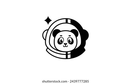 Astronaut panda logo design for your projects