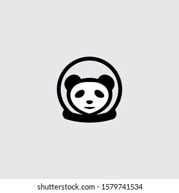 Astronaut Panda Logo Simple Strong