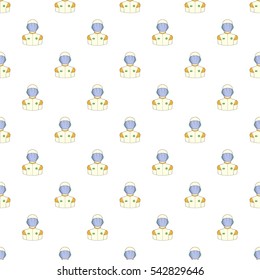 Astronaut pattern. Cartoon illustration of astronaut vector pattern for web