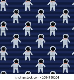 Astronaut pattern. A playful, modern, and flexible pattern for brand who has cute and fun style. Repeated pattern. Happy, bright, and magical mood.