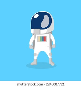 Astronaut Plain Background Cartoon Vector Illustration. Space Icon Concept Isolated Premium Vector. Cartoon Style