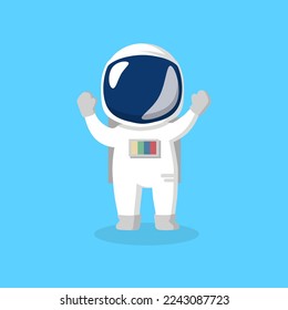 Astronaut Plain Background Cartoon Vector Illustration. Space Icon Concept Isolated Premium Vector. Cartoon Style