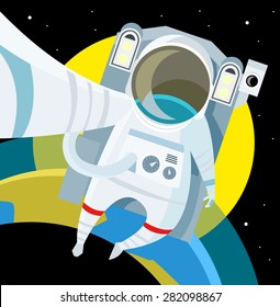 an astronaut in the planet orbit