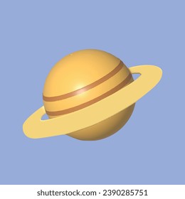 Astronaut, planet and space object. space concept. Realistic 3d object cartoon style. Vector colorful illustration.