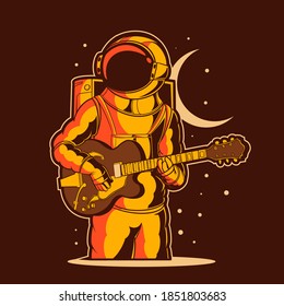 Astronautenspielgitarre, Vektorgrafik