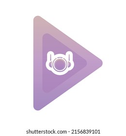 astronaut play logo gradient design template icon