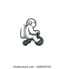 astronaut playful vector logo illustration