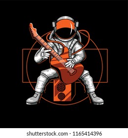 Astronaut playing guitar