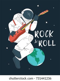 Astronaut Playing Guitar