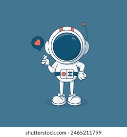 astronaut posing with love finger sign