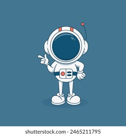 astronaut posing with shooting finger