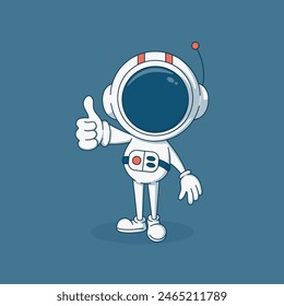 astronaut posing with thumbs up