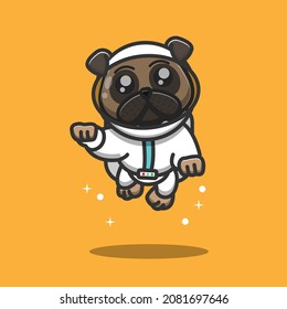 astronaut pug dog in action