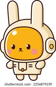 Astronaut rabbit or bunny icon