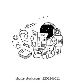 el astronauta leyendo un libro