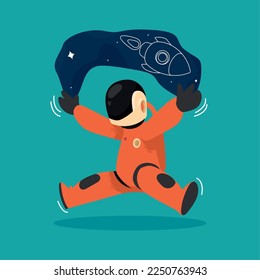 astronaut with red suit scene