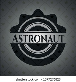 Astronaut retro style black emblem. Vector Illustration. Detailed.