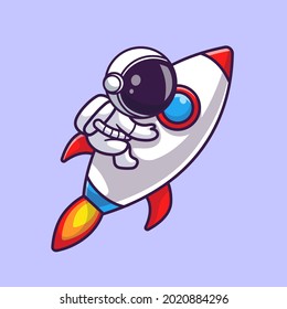 Astronautenrockenkartoon-Vektorsymbol Illustration. Science Technology Icon Konzept isolierter Premium-Vektorgrafik. Flachbildkartonstil