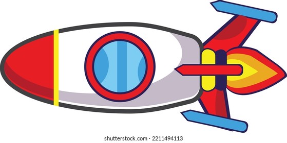 Astronaut riding rocket vector icon illustration