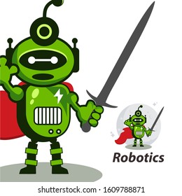 Astronaut robot logo design premium