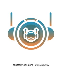 astronaut robot logo gradient design template icon