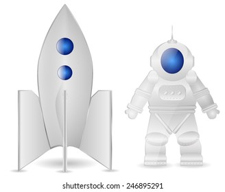 Astronaut with a rocket