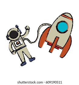 astronaut rocket floating image