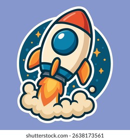 Astronaut Rocket Launch Chibi Style