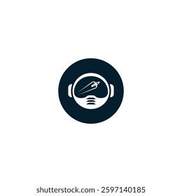 astronaut and rocket logo design.