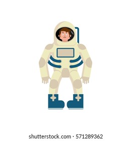 Astronaut sad Emoji. Cosmonaut sorrowful emotion isolated. spaceman
