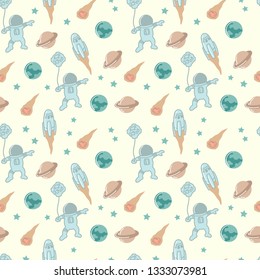 Astronaut seamless pattern