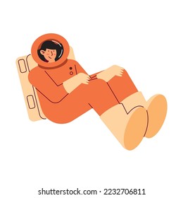 astronaut seated wearing red suit character