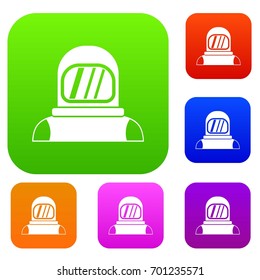 Astronaut set icon in different colors isolated vector illustration. Premium collection
