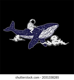 ASTRONAUT MIT SCHÜTSCHLAG IN RAUMVEKTORDESIGN FÜR DAS BEKLEIDEN VON T-SHIRT