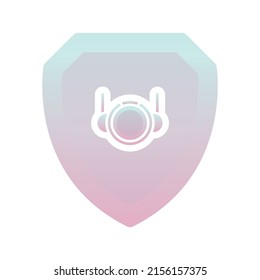astronaut shield gradient logo design template icon