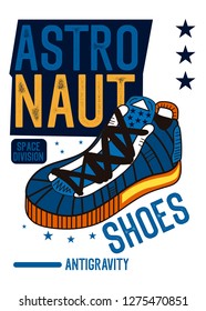 astronaut shoes vector illustration t shirt design