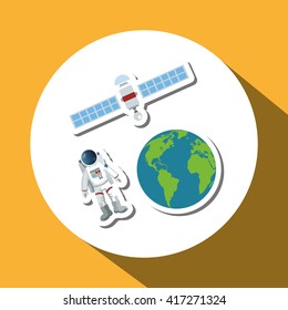 Astronaut sign. space concept. cosmos icon, vector illustration